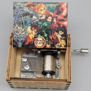 Demon Slayer Hand Cranked Engraved Anime Mini Music Box